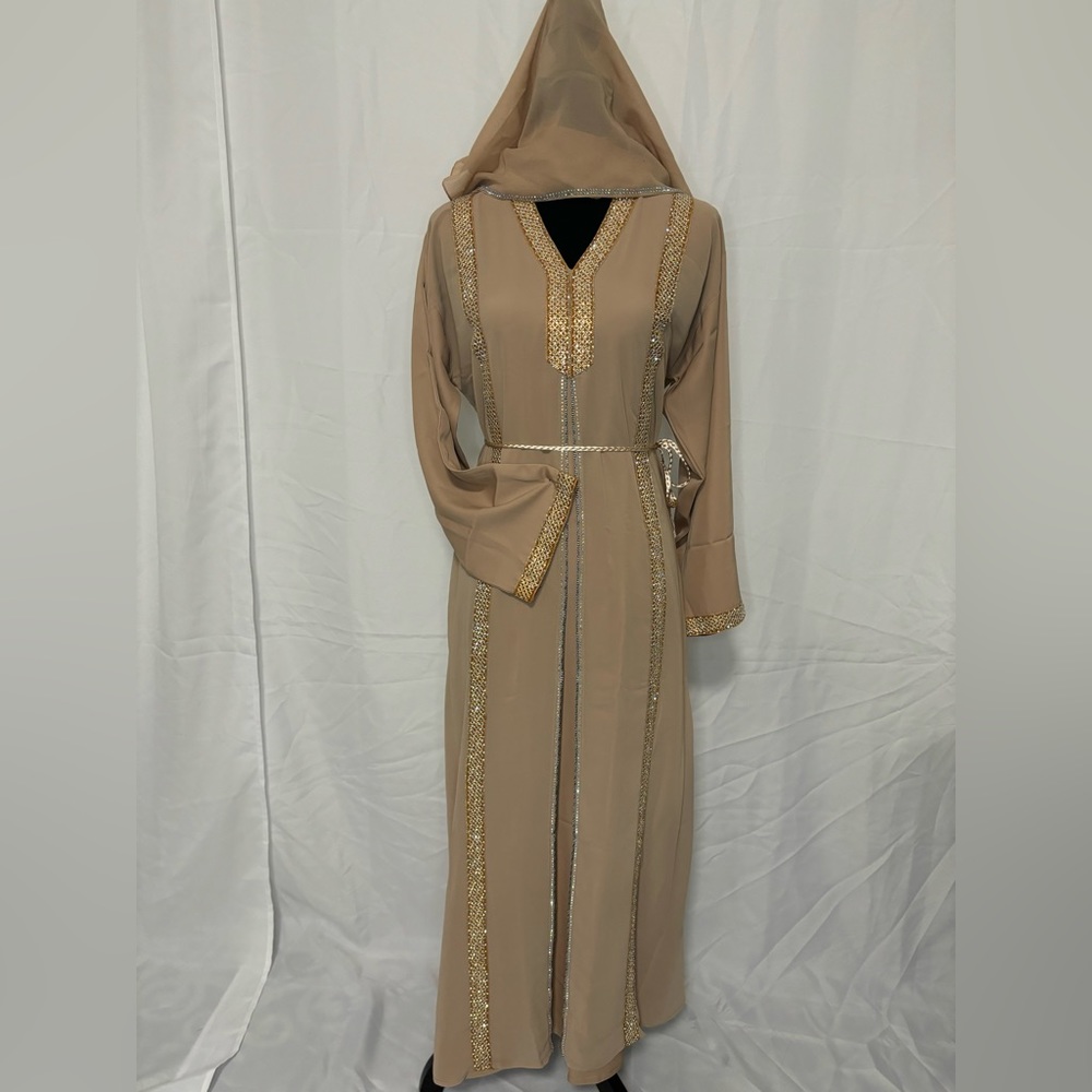 Tan Muslim Abaya Gown